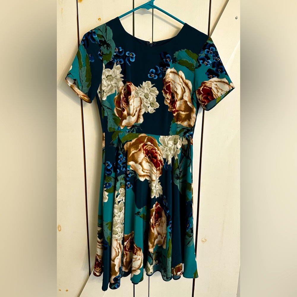 Teal & Navy Floral Dress
